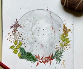 Herbstmond mit Blumenkranz