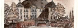 Aquarell Cottbus Altmarkt Architektur Schloss Branitz